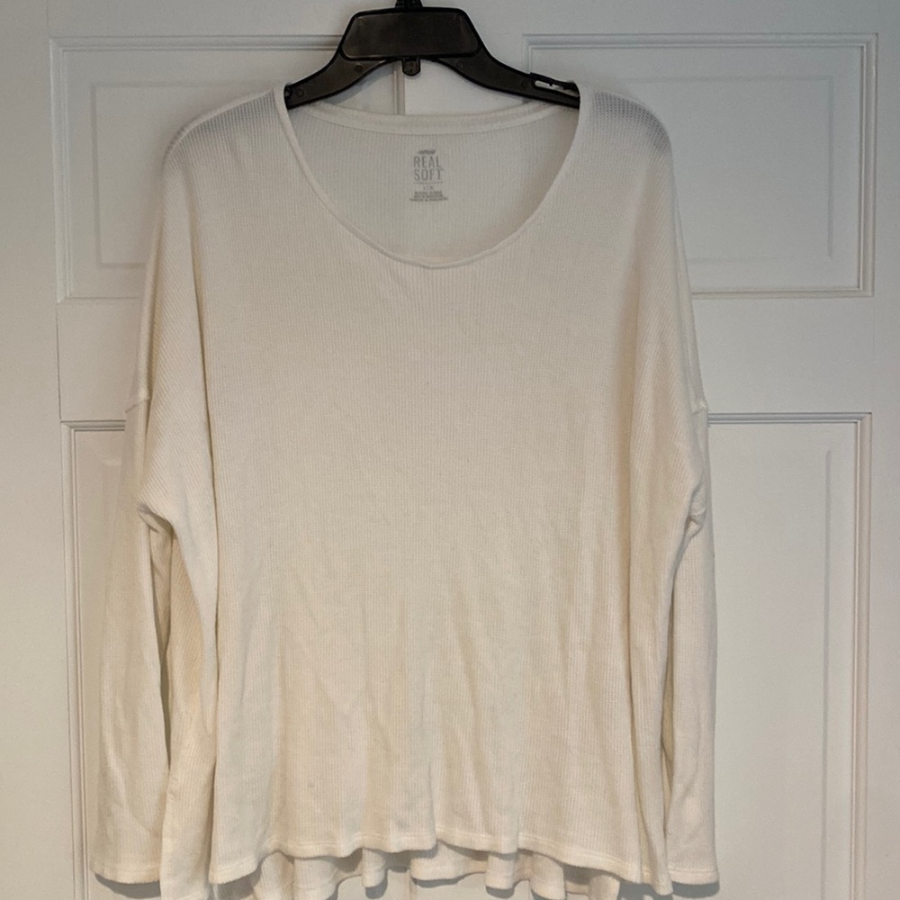 Aerie Real Soft waffled oversized shirt Sz L